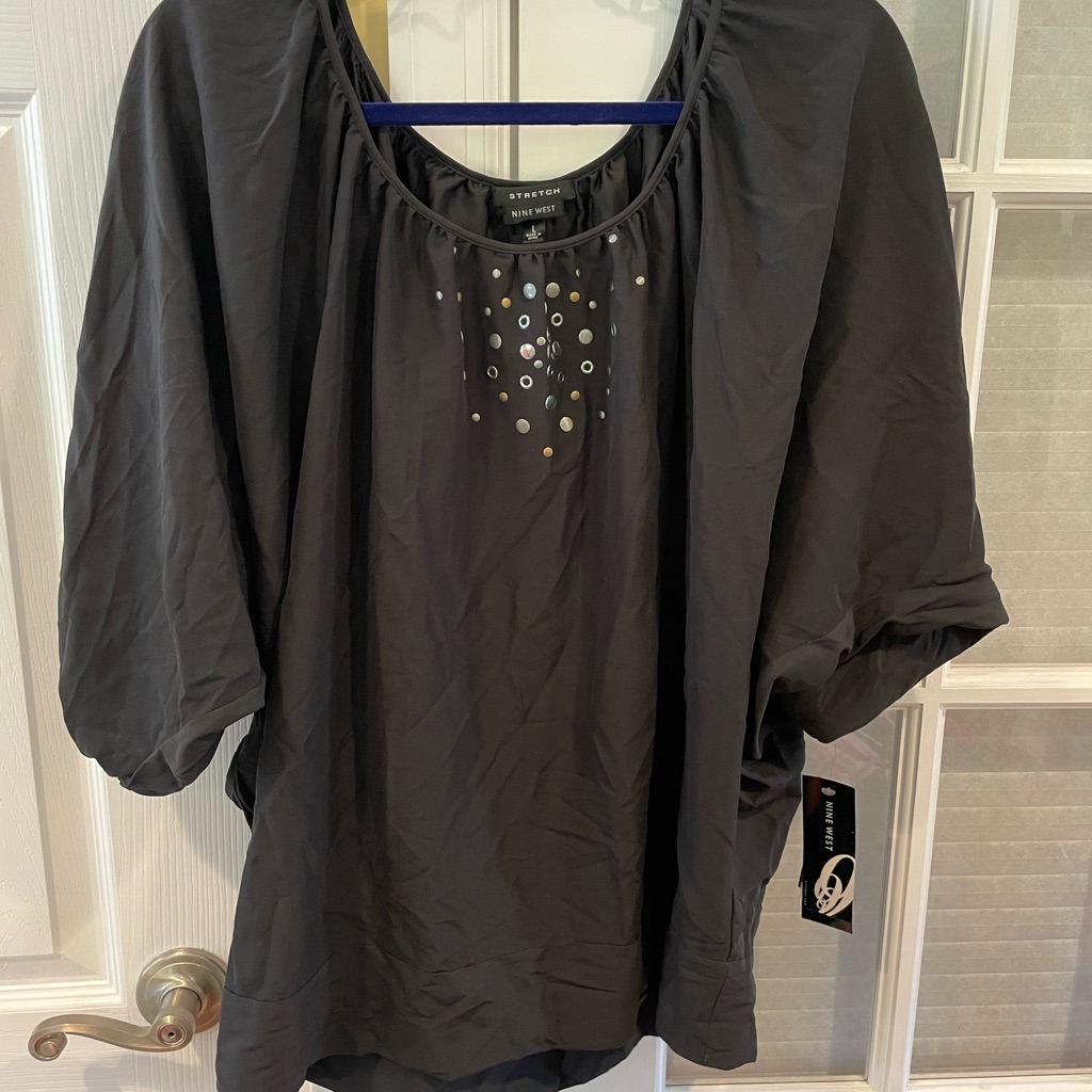 Nine West Black Blouse With Design